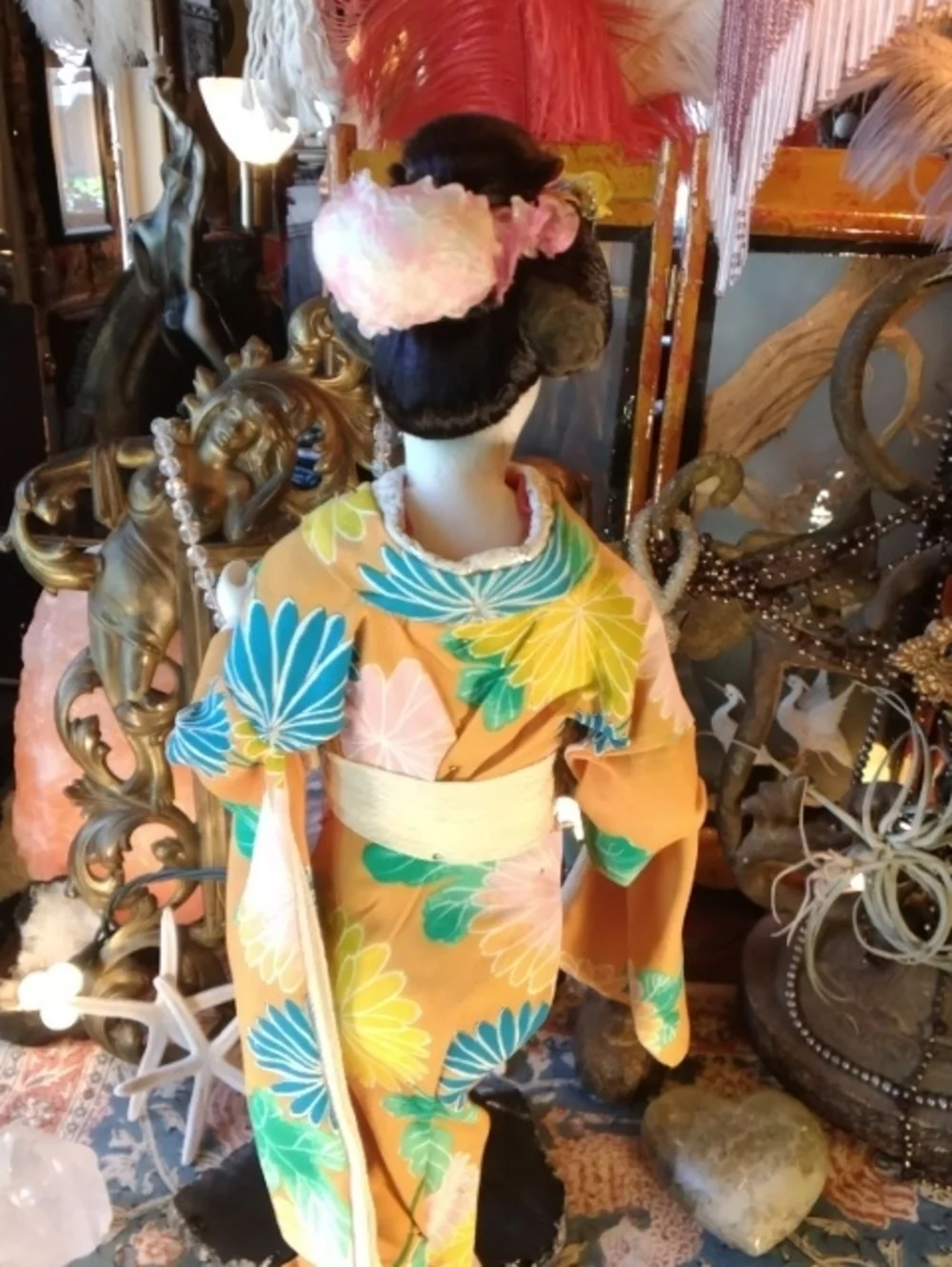 Vintage Bohemian Spirited Magical Geisha Doll Figurine Home Accent Stand